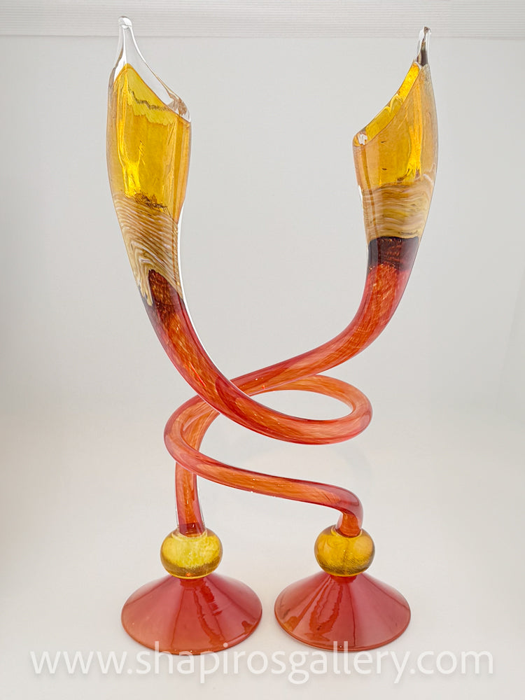 Intertwined Glass Candlesticks