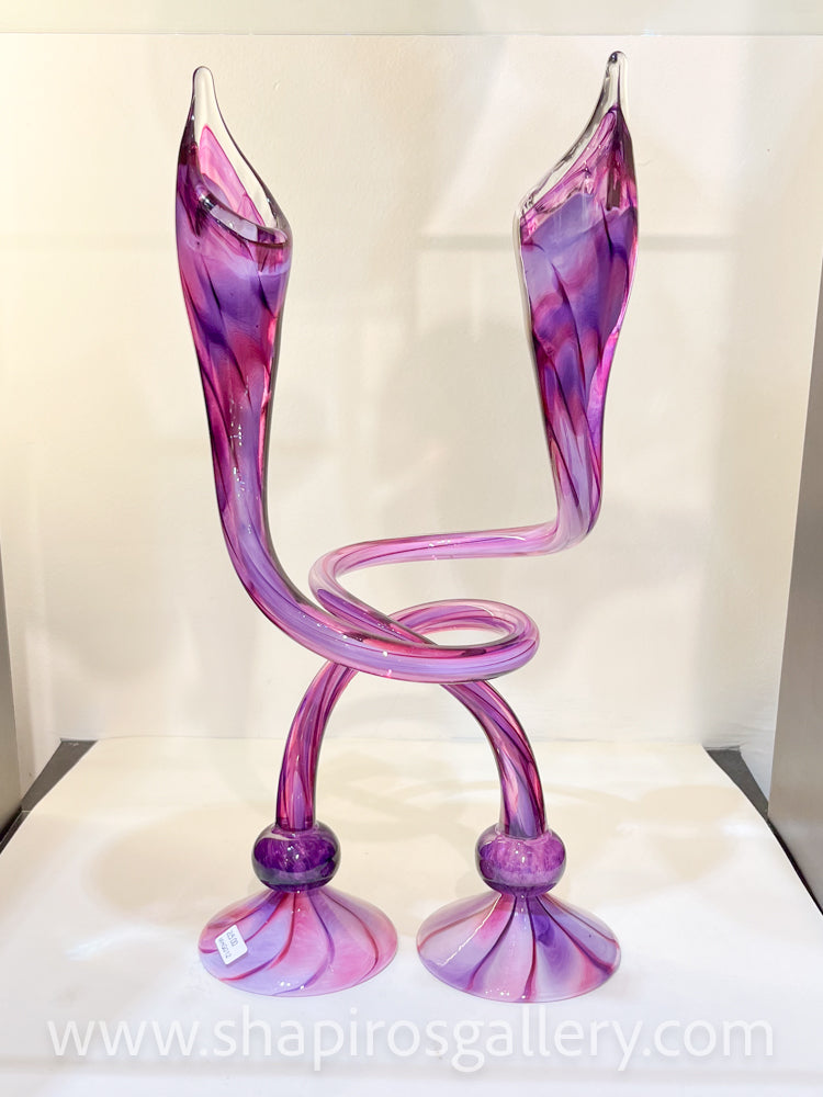 Intertwined Glass Candlesticks