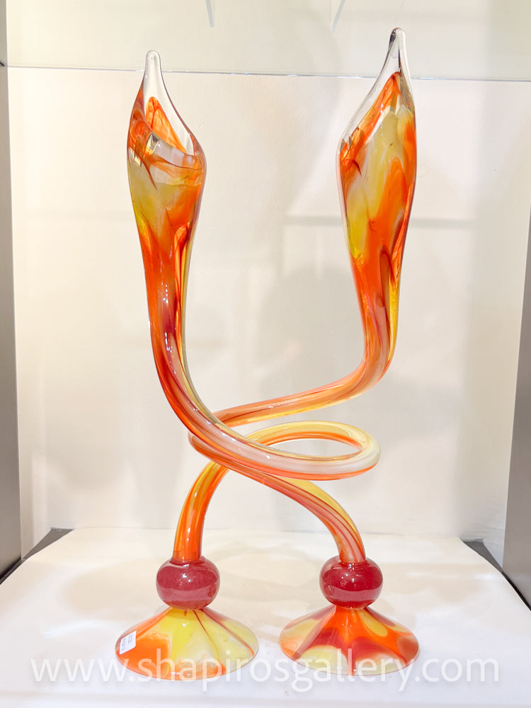 Intertwined Glass Candlesticks