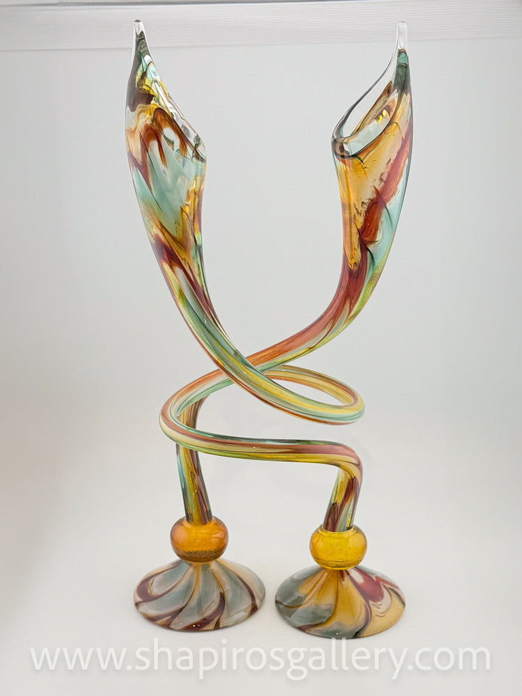 Intertwined Glass Candlesticks