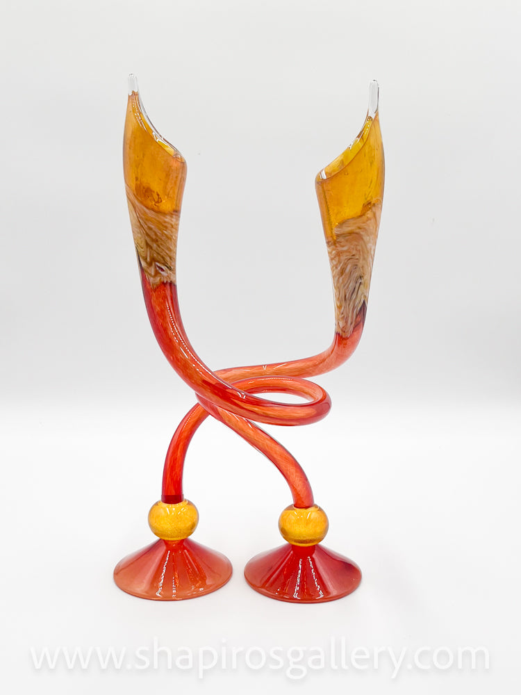 Intertwined Glass Candlesticks