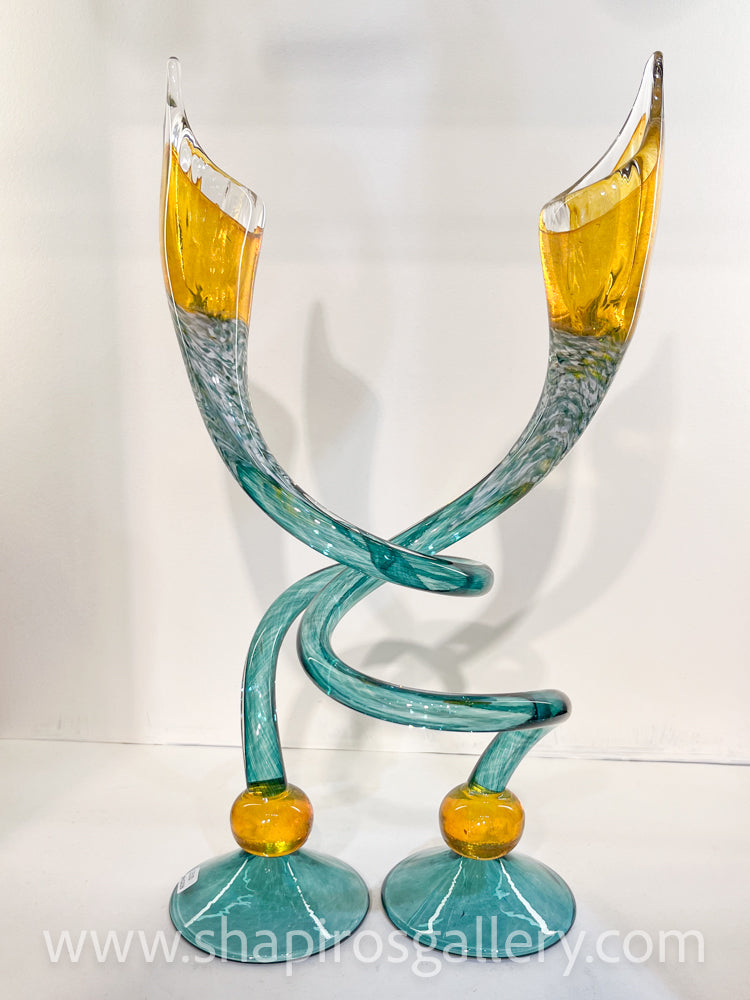 Intertwined Glass Candlesticks