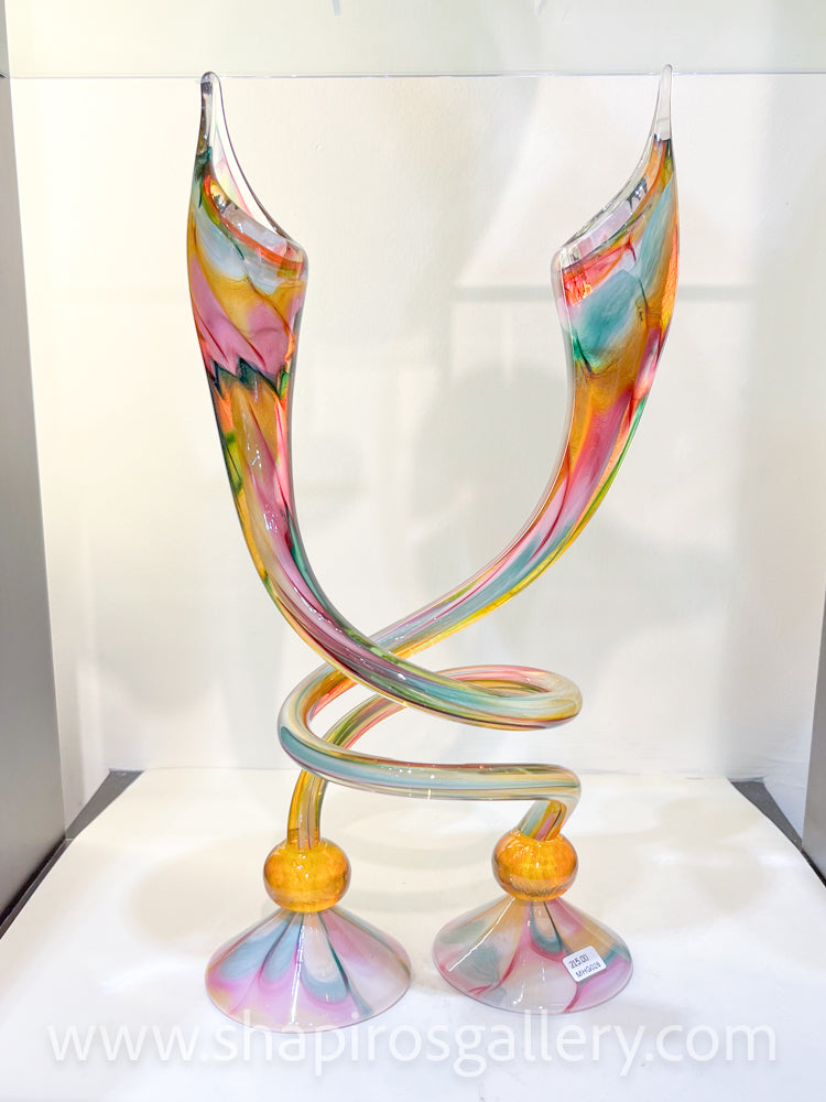 Intertwined Glass Candlesticks