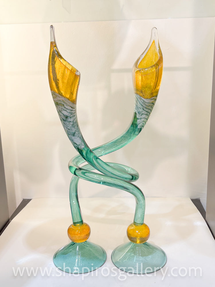 Intertwined Glass Candlesticks