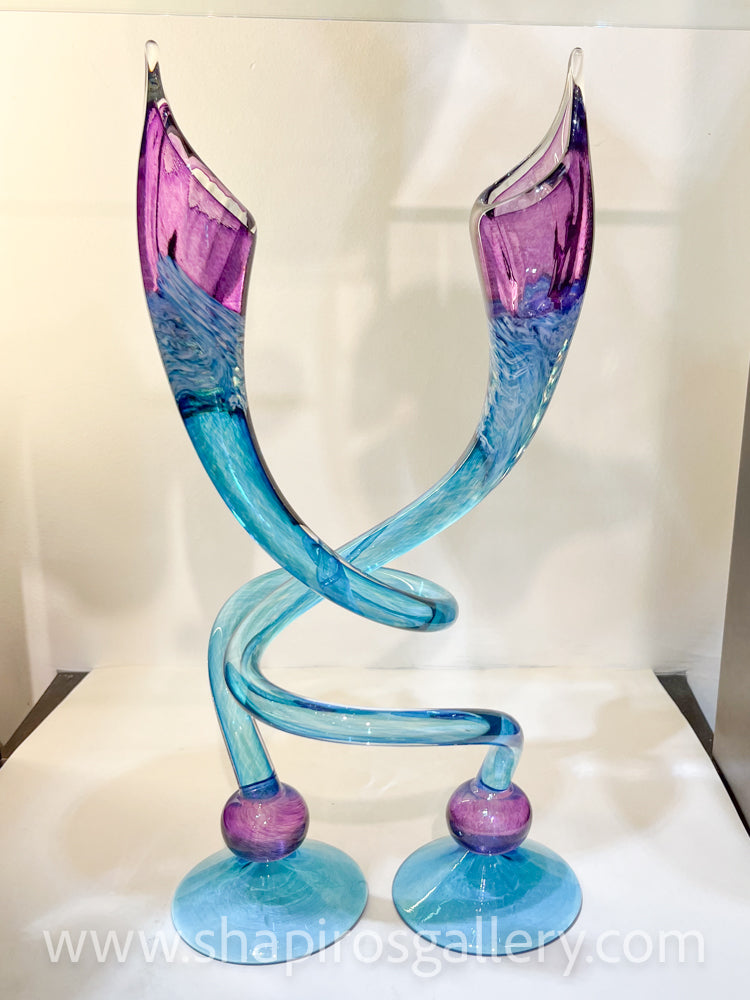 Intertwined Glass Candlesticks