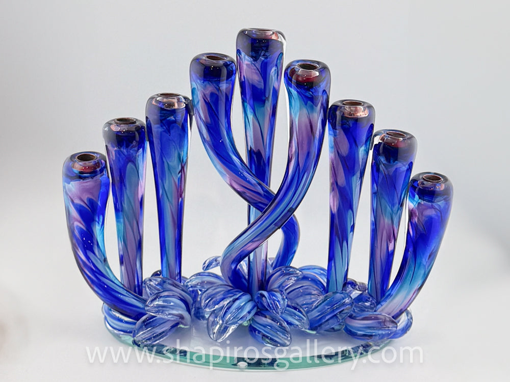 Blown Glass Menorah