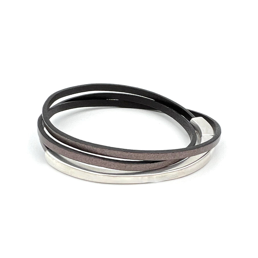 Skinny Wrap Bracelet - pewter