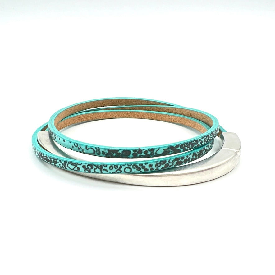 Skinny Wrap Bracelet - raindrop
