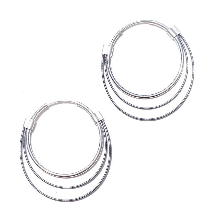 Trip Hoops (Small) - Steel and Silver