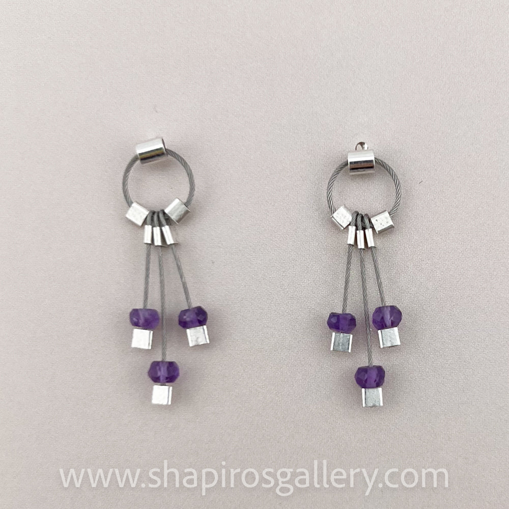 Aerial Post Earrings - Amethyst