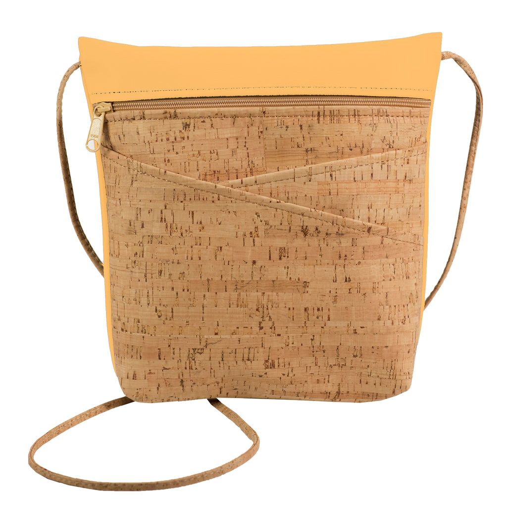 Cross Body Bag with Slanted Pockets - Sunflower Yellow