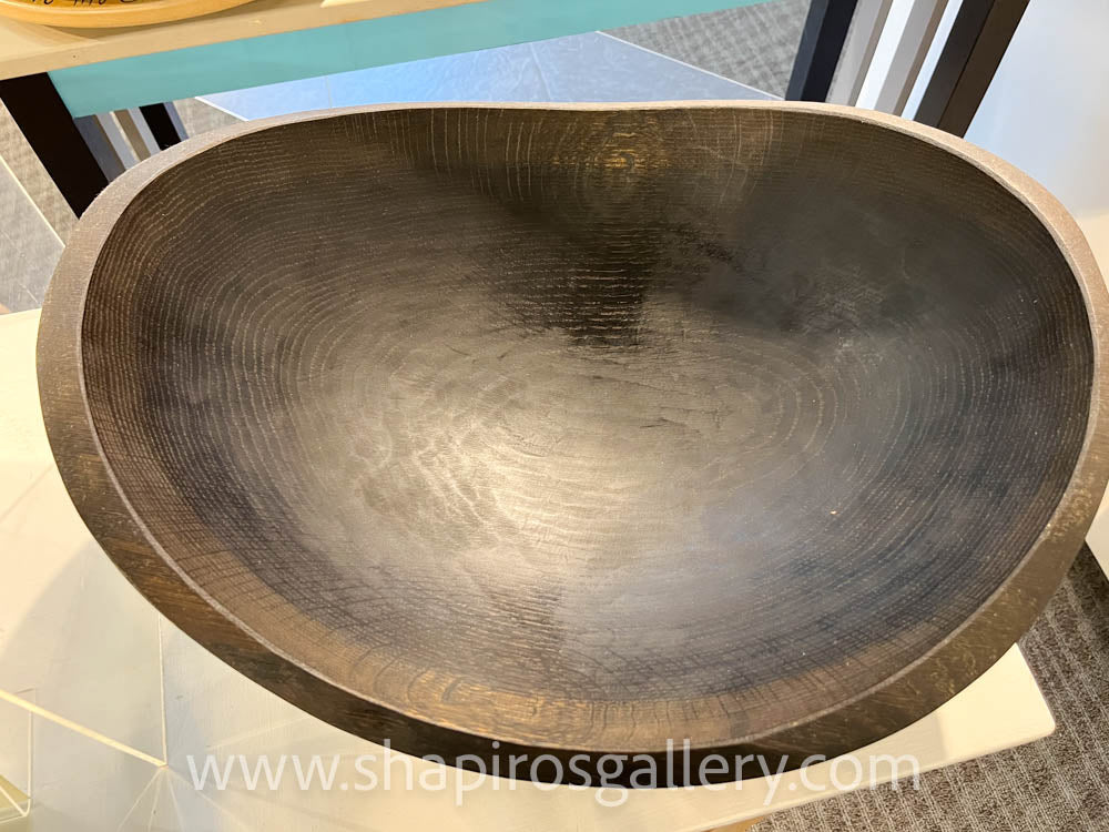 18" Ebonized Oak Oval Bowl