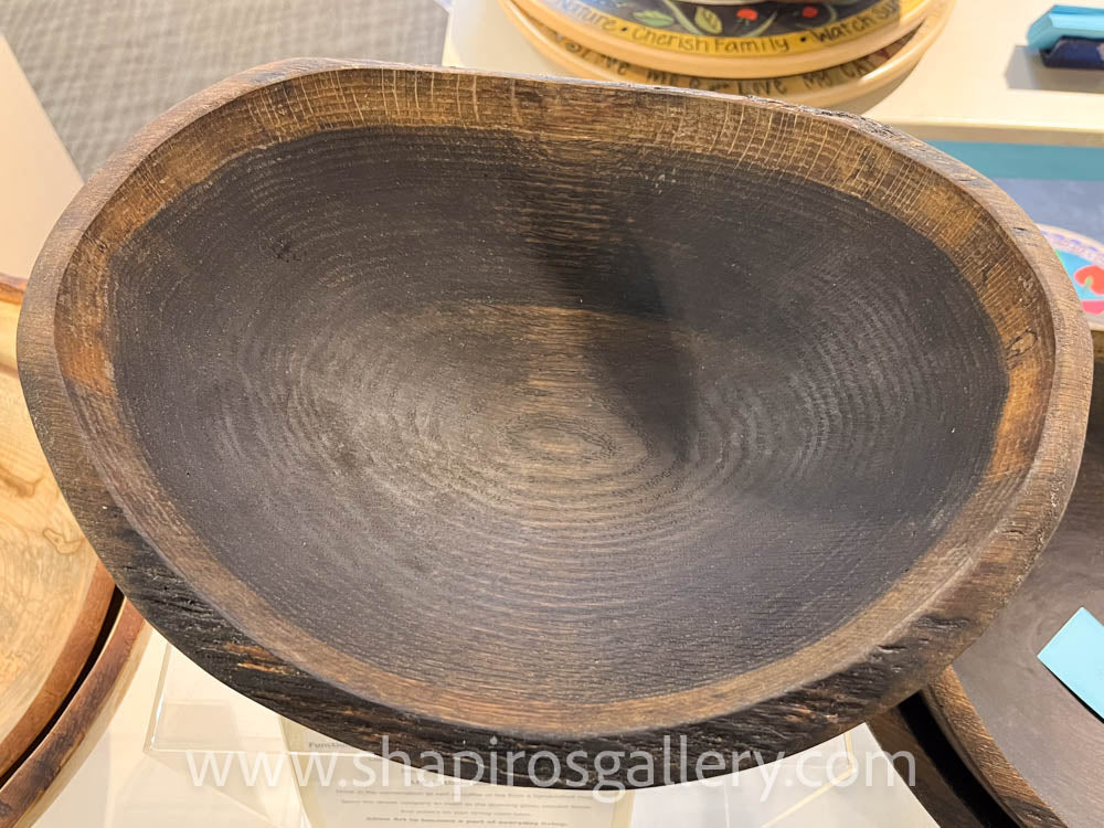 13" Ebonized Oak Oval Bowl