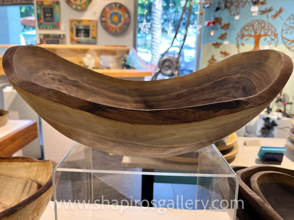 18" Black Walnut Oval Bowl