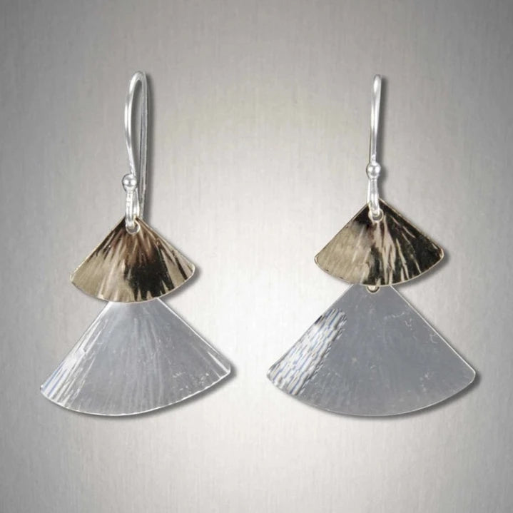 Dangling Double Fans Earrings