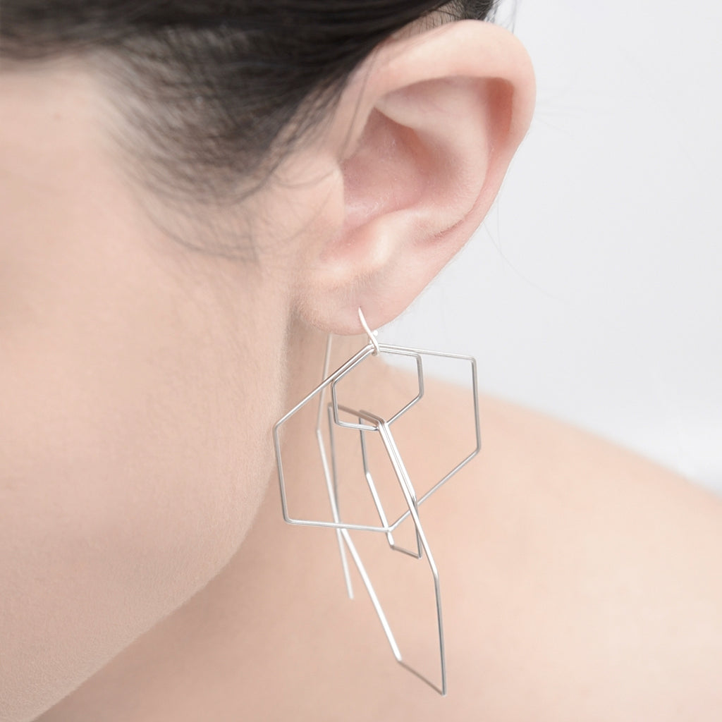 Hexxxx Hook Earrings - Silver