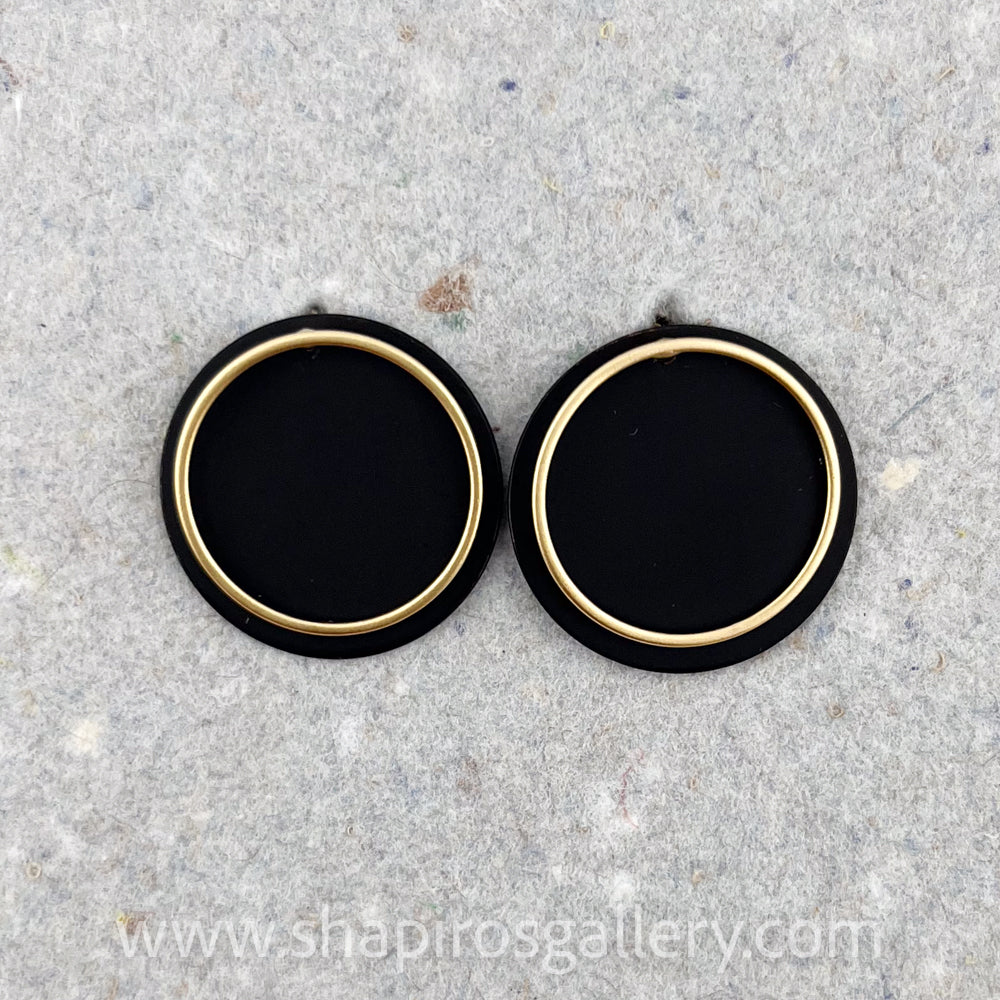 Plus or Minus Ear Jackets - Black and Gold