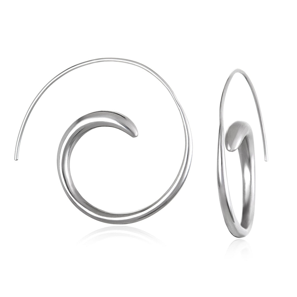 Swirl Hoops Sterling Silver - Medium