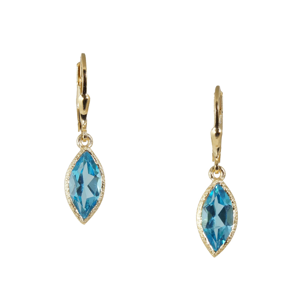 18k Vermeil Marquise Blue Topaz Earrings