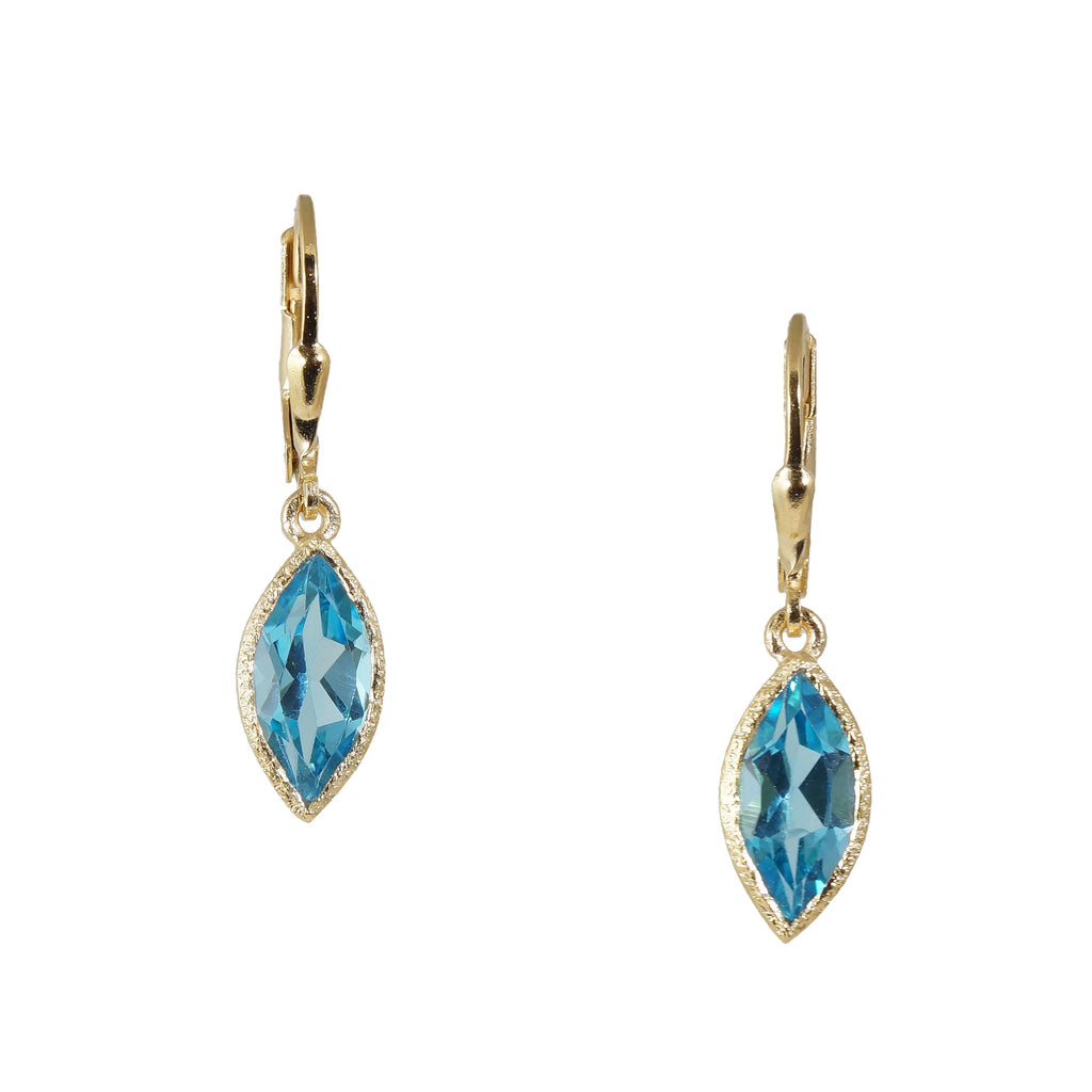 Marquis Blue Topaz Earrings