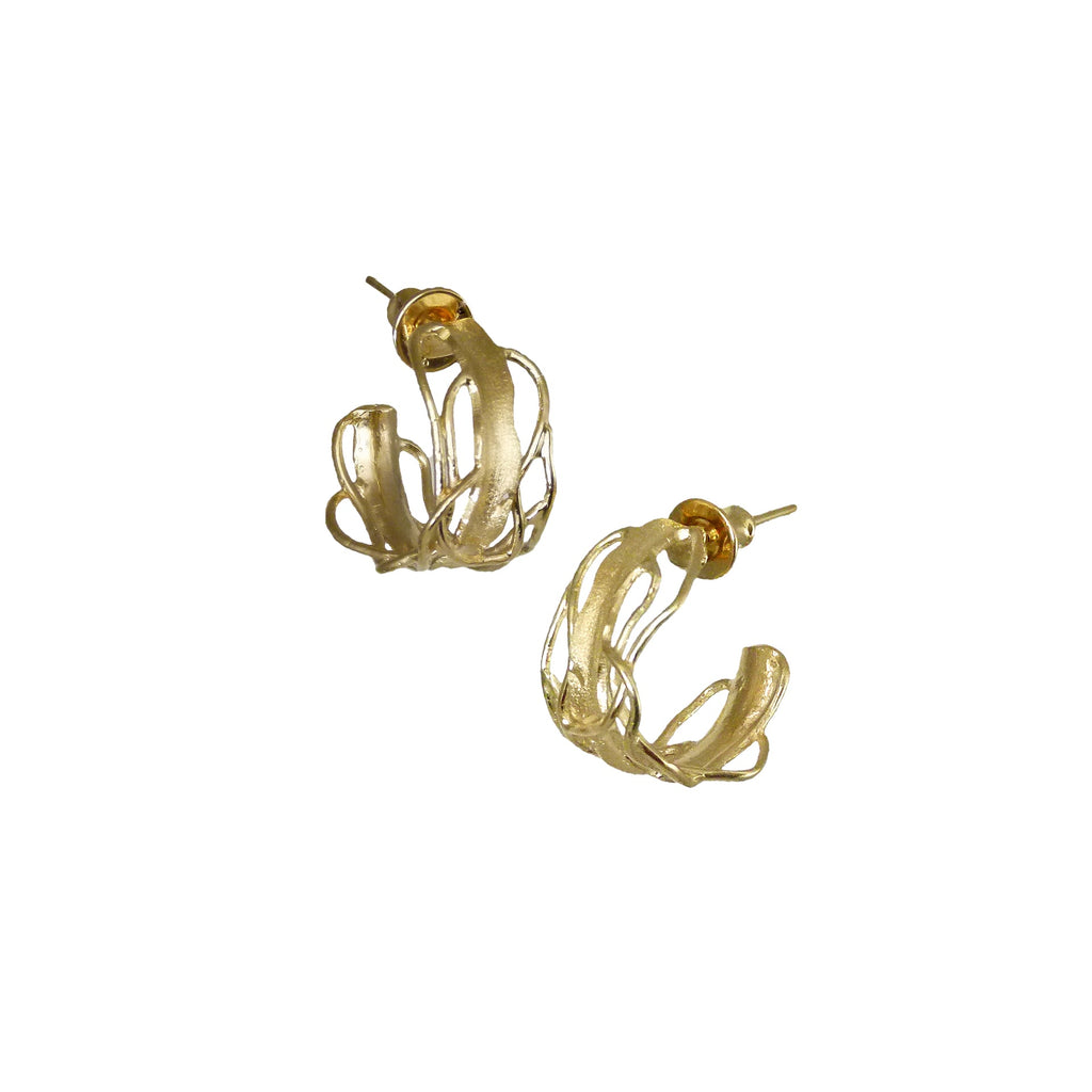 Gold Edge Post Earrings – Small