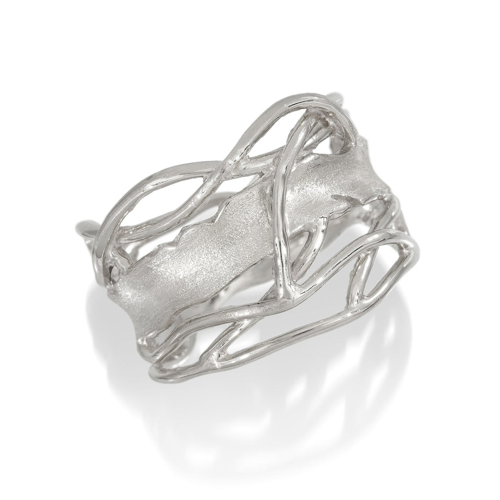 White Rhodium Edge Ring