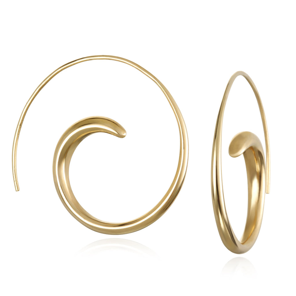 18K Gold Vermeil Swirl Hoops - Medium
