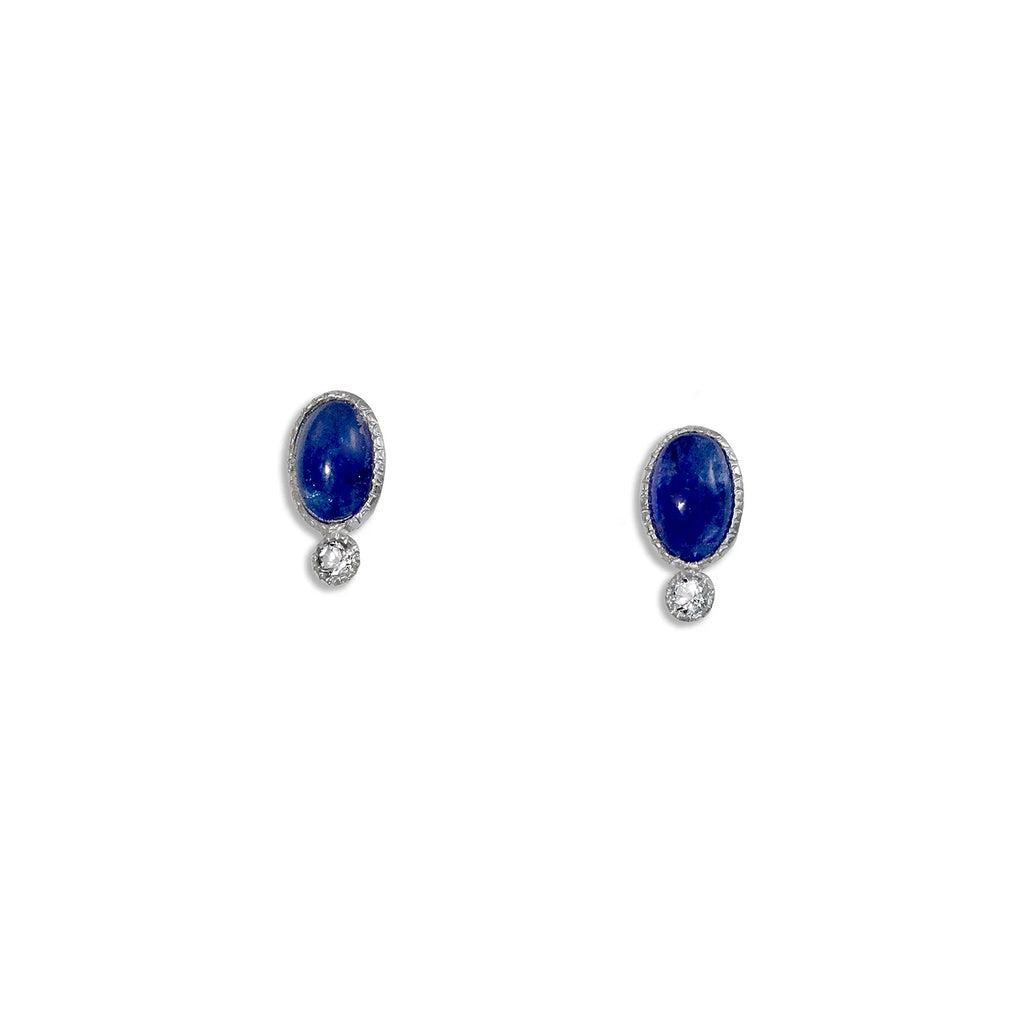 Silver Tanzanite Stud Earrings