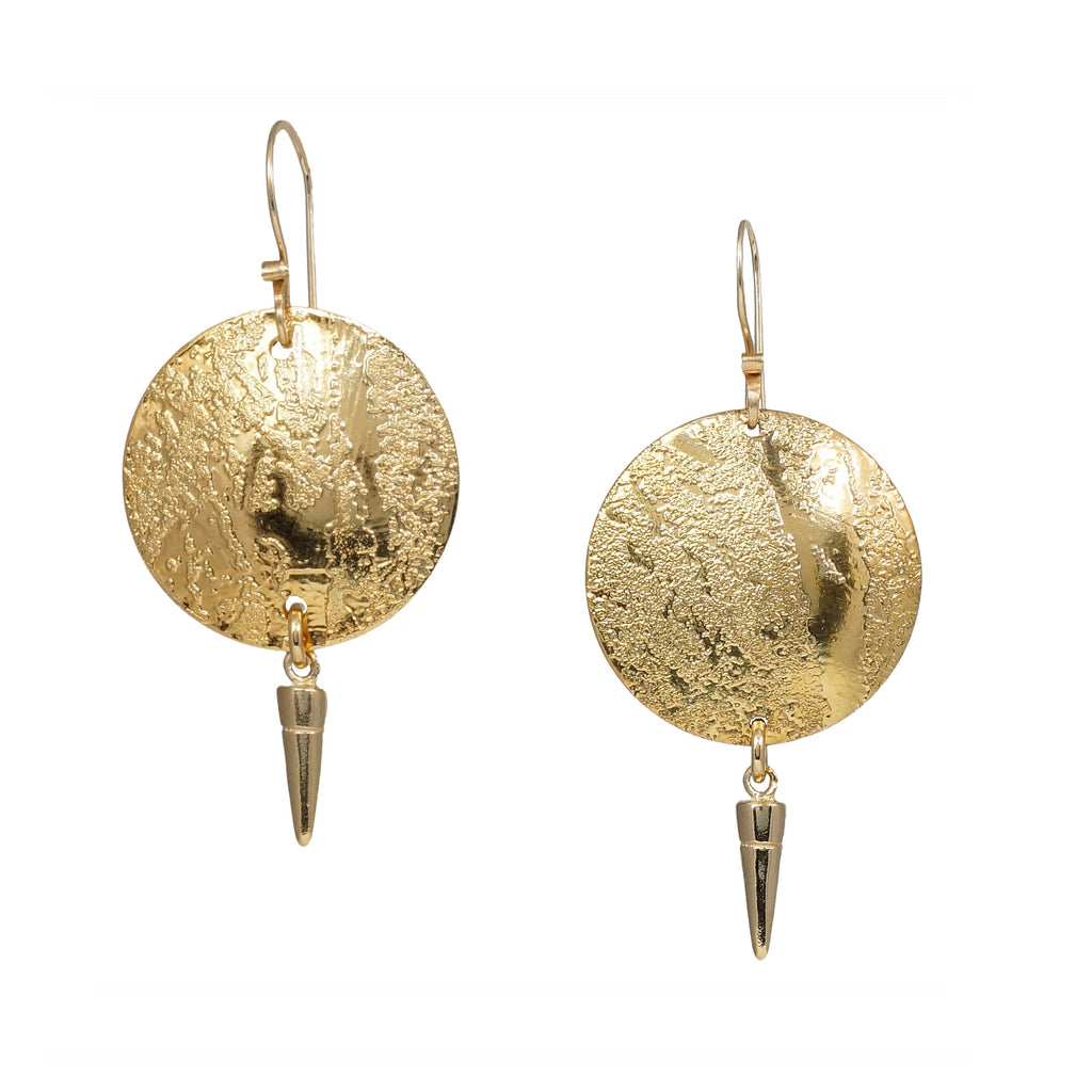 Acid Etched Disk Earrings