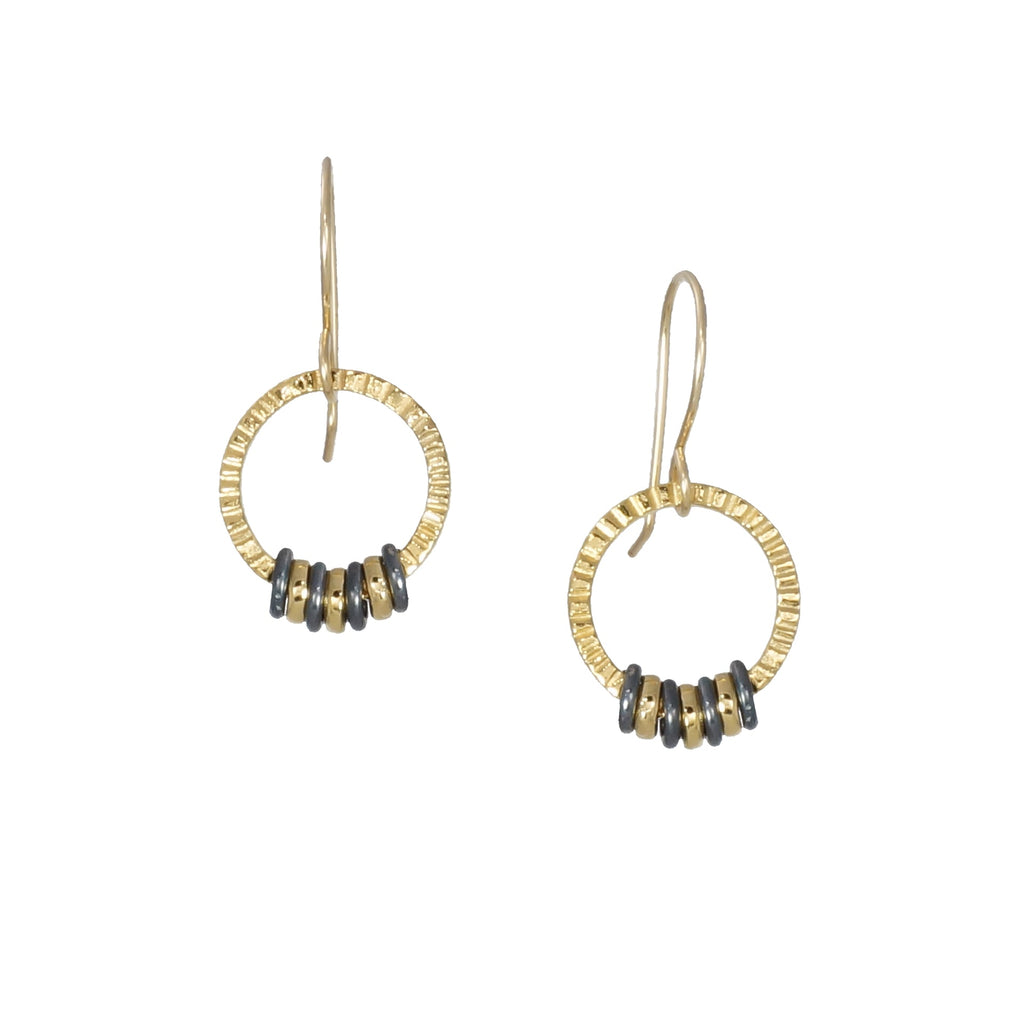 Circle of Life Gold Earrings Small