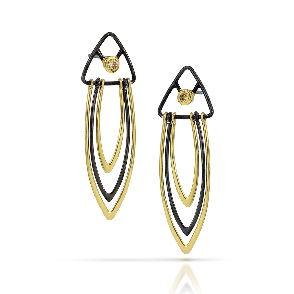 Black and Gold Elements Earrings