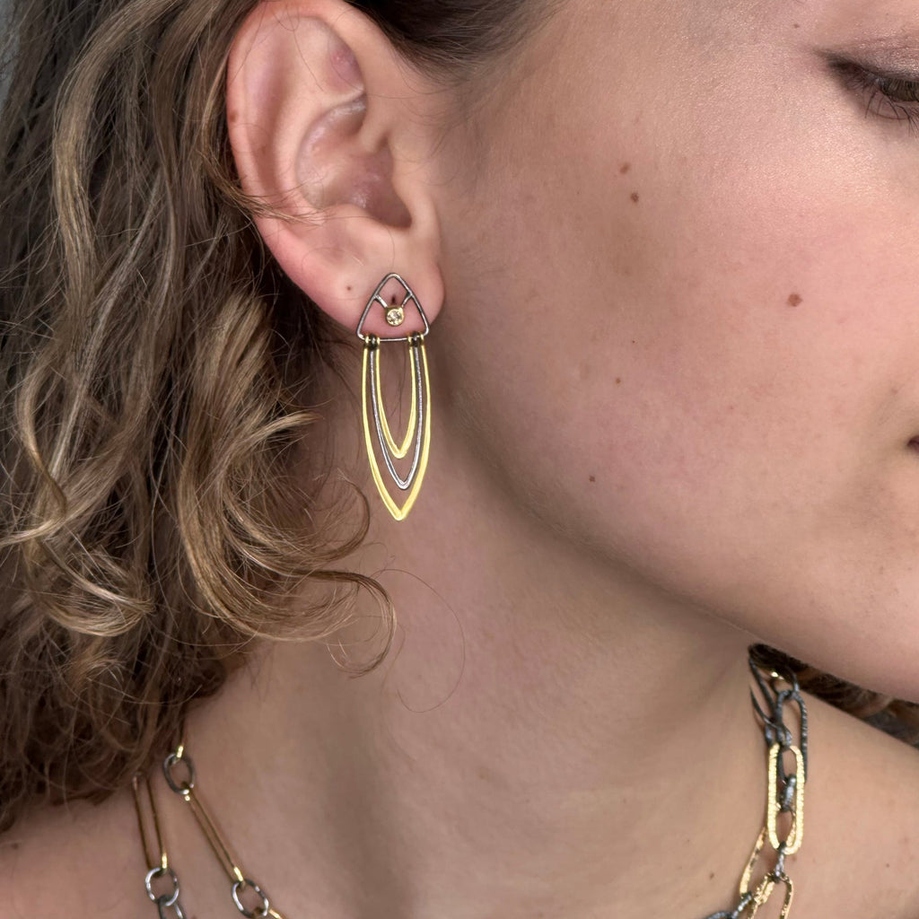 Black and Gold Elements Earrings