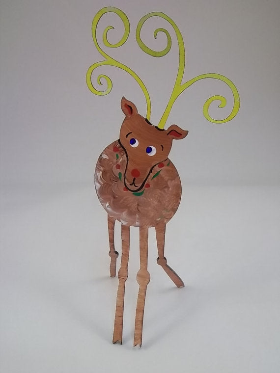 Ho Ho Ho Holiday Sculptures Hand Painted Reindeer