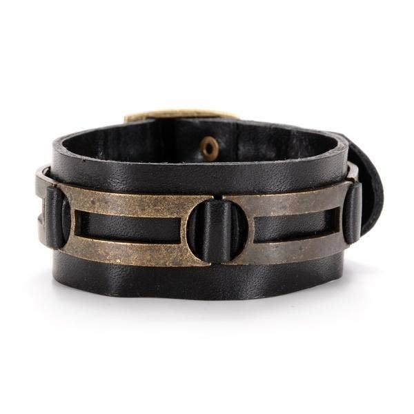 Metal Leather Bracelet