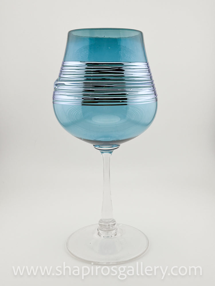 Silverspun Teal Wine Glass