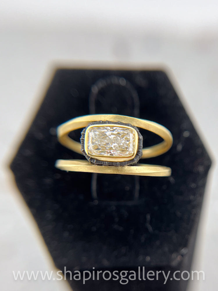 Double Band Cushion Diamond Ring