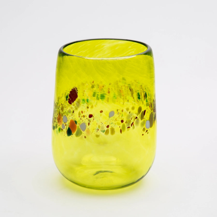 Handblown Stemless Wine Glass - Lime