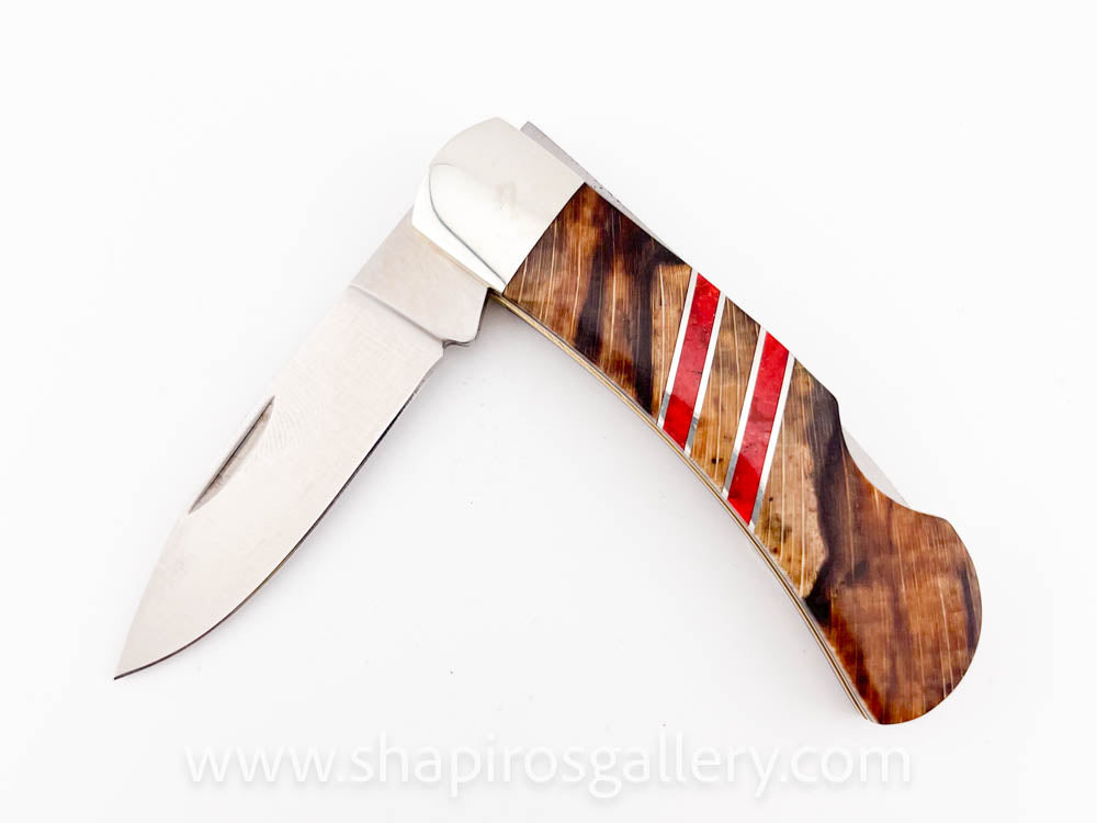 3" Lockback Knife - Spalted Beech and Coral