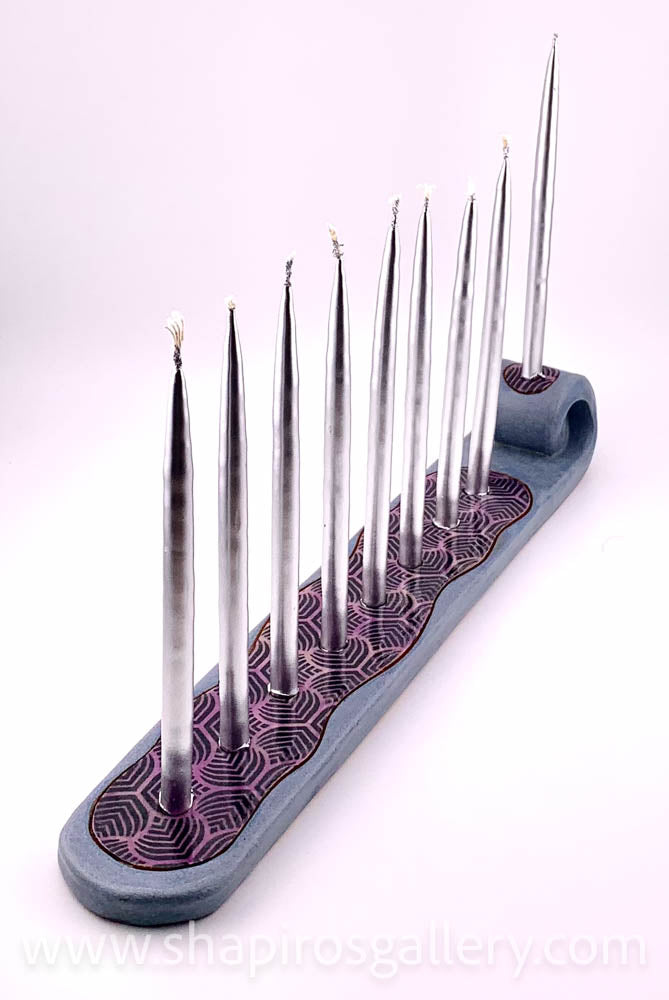 Blue and Purple Simple Menorah