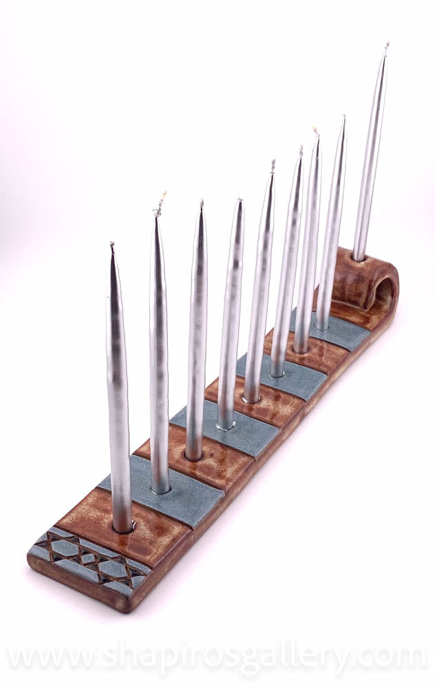Brown and Blue Simple Menorah