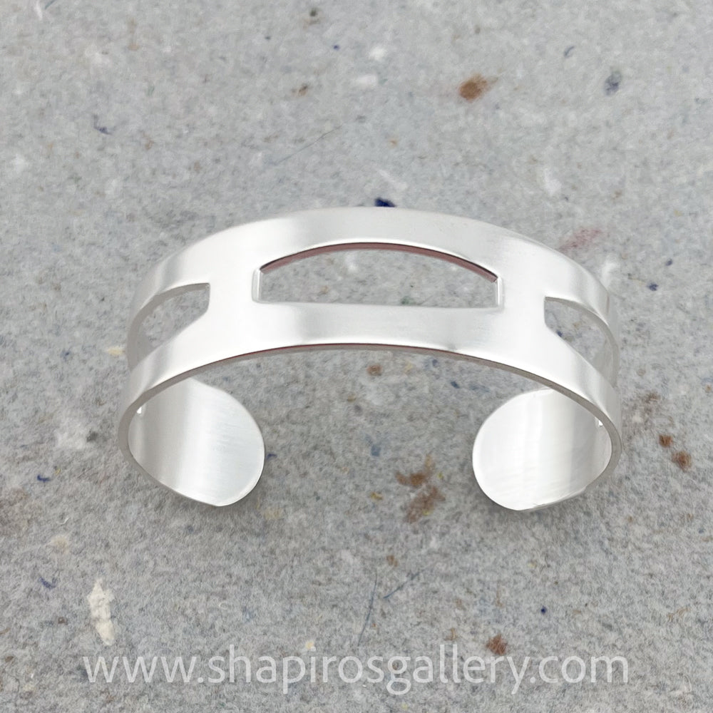 Cut-Out Cuff Bracelet in Silver