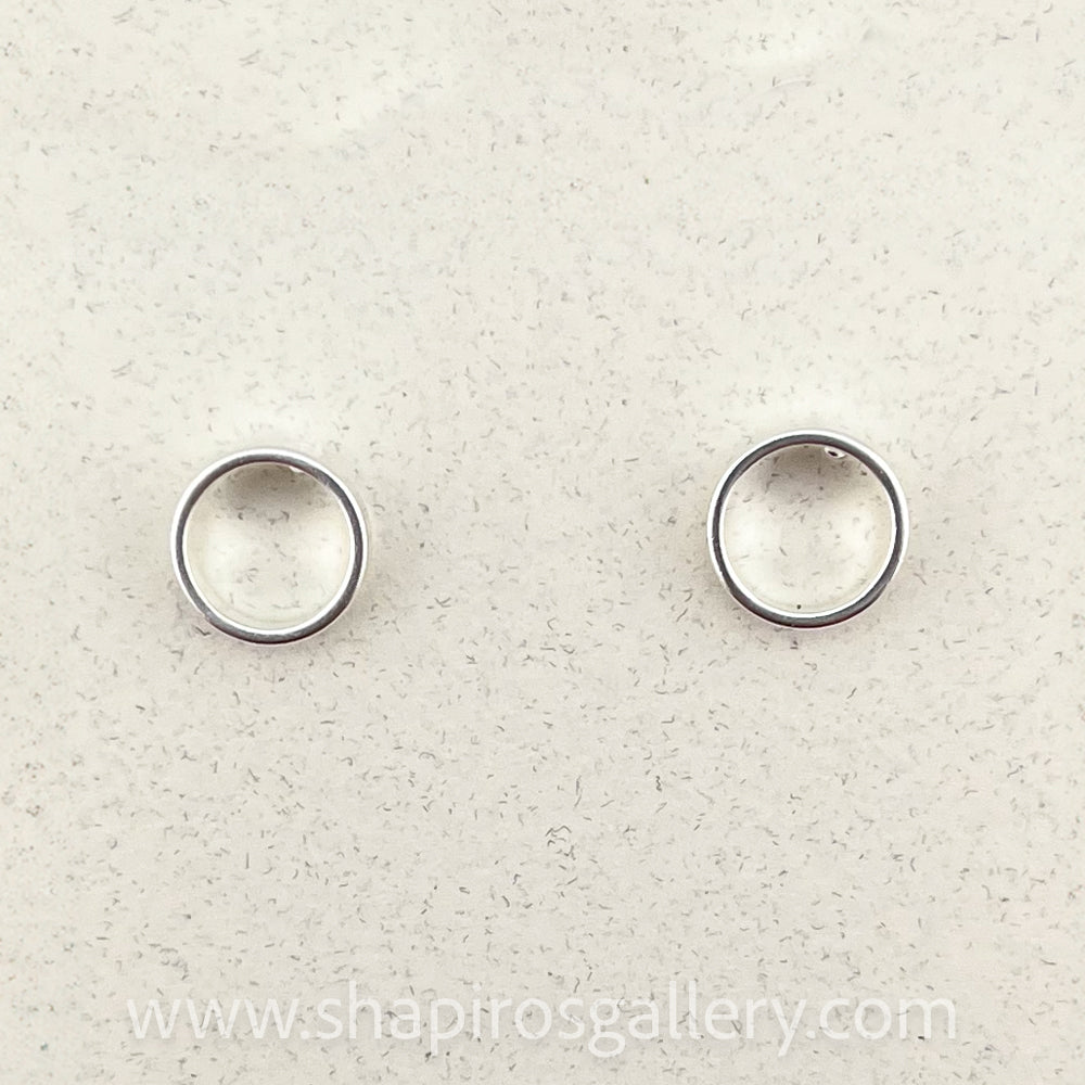 Silver Circle Post Earrings