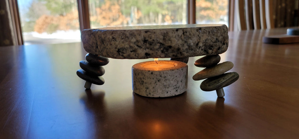 Granite Hot Plate with Tea Light Holder