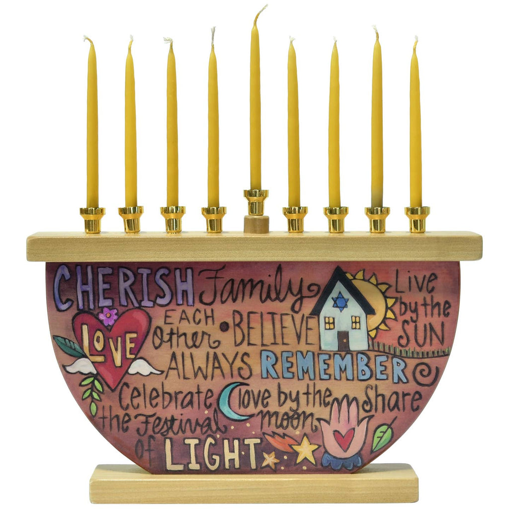 "Kindle the Light" Wooden Menorah