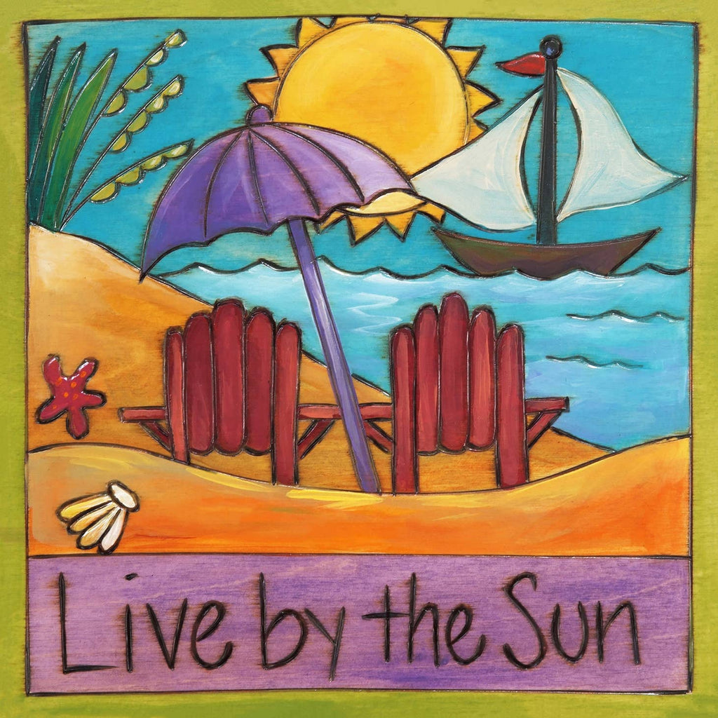 'Live by the Sun' Wood Wall Plaque