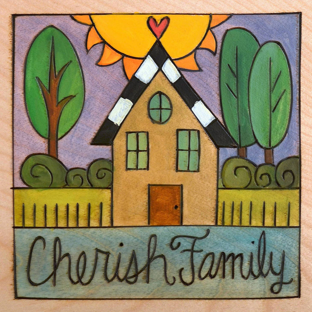 'Cherish Family' Wood Wall Plaque