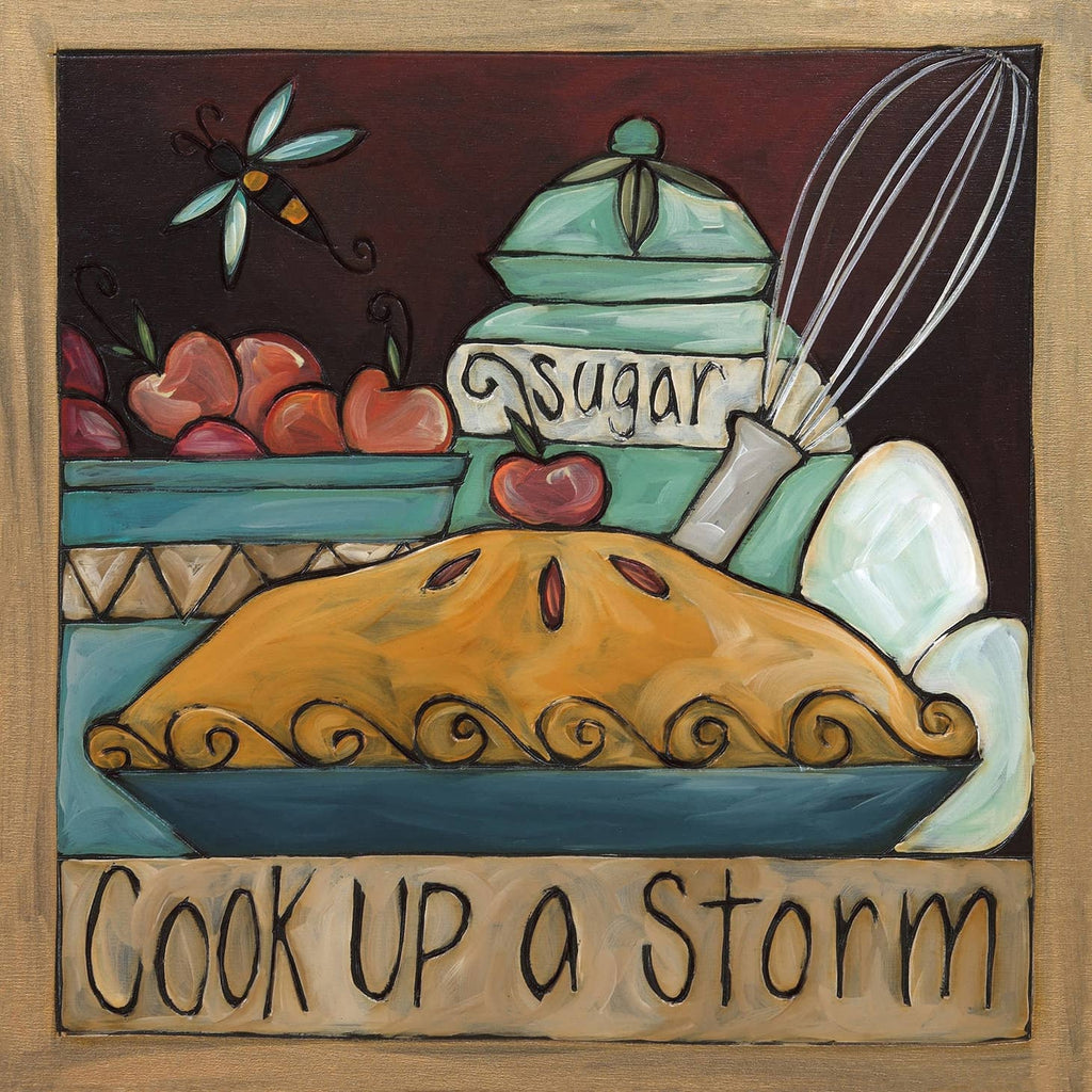 'Cook Up a Storm' Wood Wall Plaque
