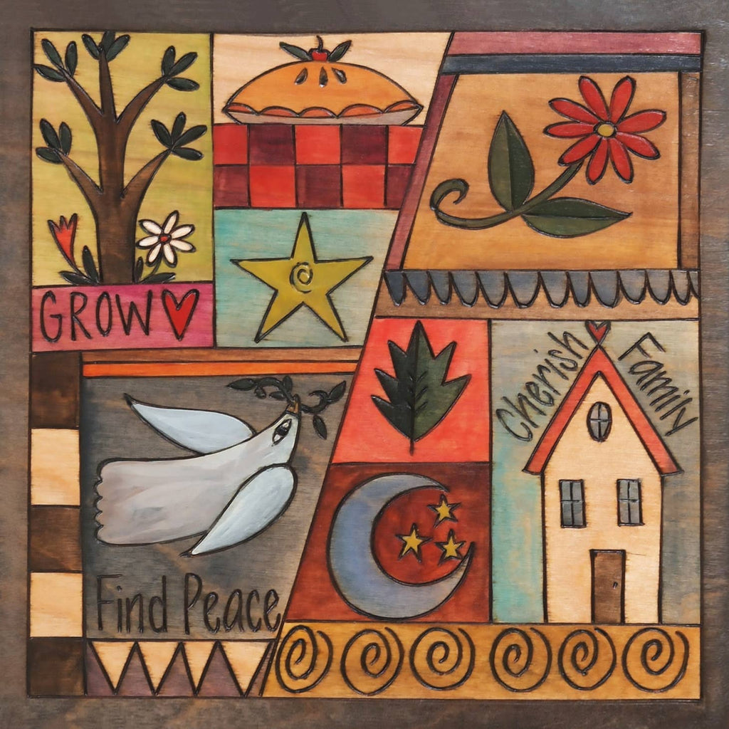 'Grow Find Peace' Wall Plaque