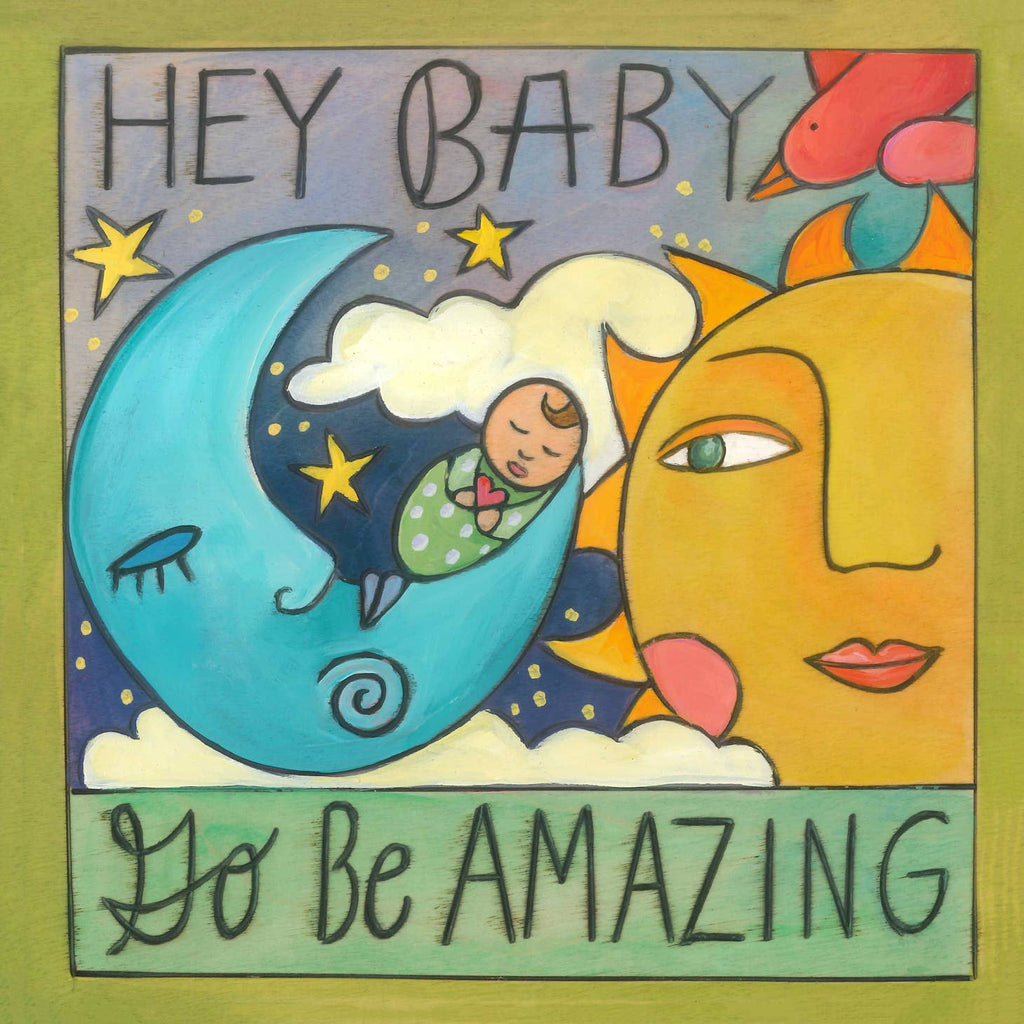 'Hey Baby' Wood Wall Plaque