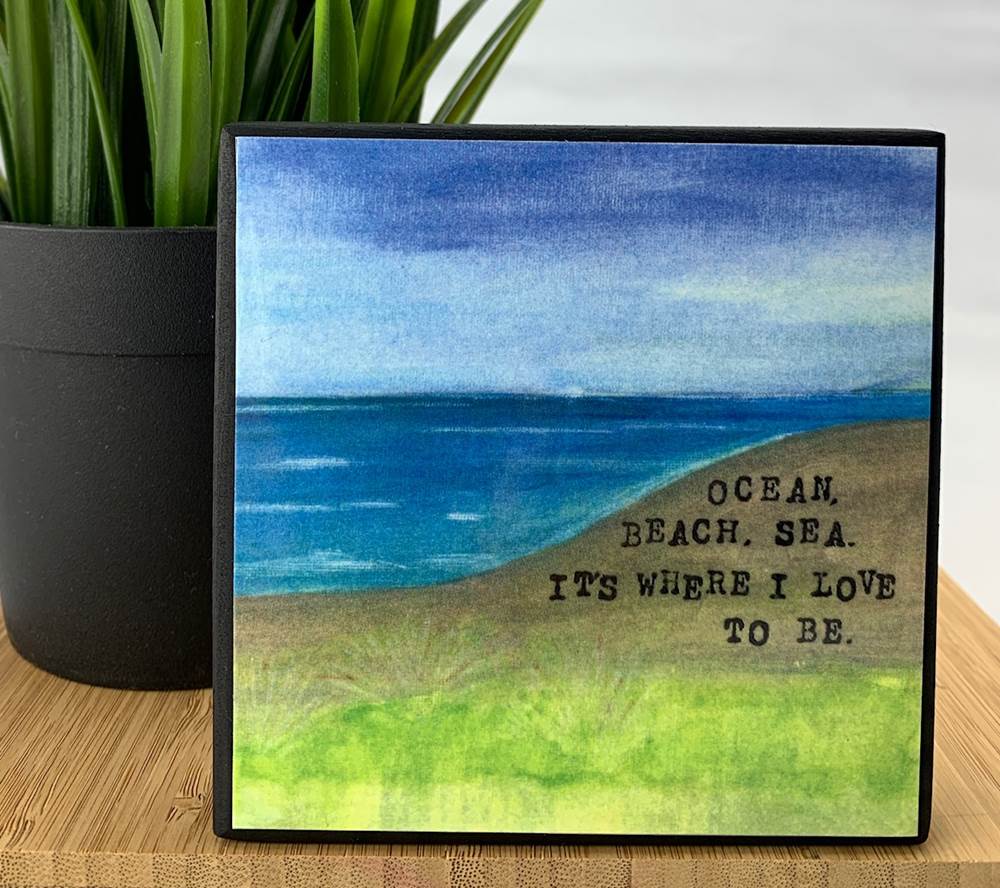 Beach Scene Wooden Wall Plaque